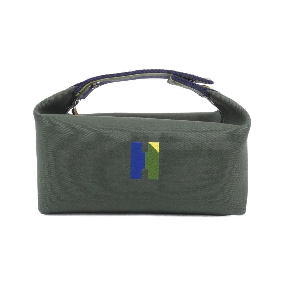 Hermes H Pavillon Brid à Black PM 104346M Handbag Pouch: --- Catalog ---Category: SizeSize (HxWxD): 11.5cm x 20.5cm x 12cm / 4.52'' x 8.07'' x 4.72''Category: DesignType: Handbag, PouchColor: KhakiGender: Women,MenMaterial: Canvas Hardware Color: SilverCate