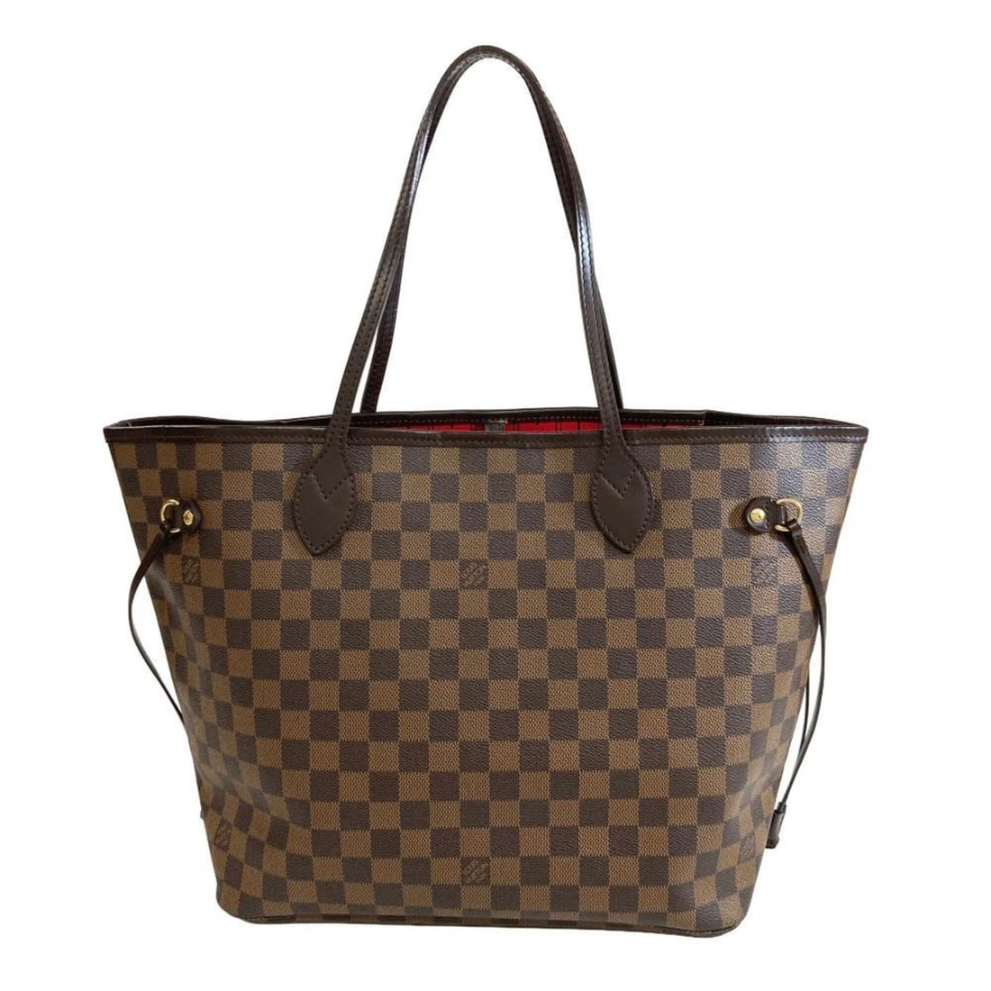Louis Vuitton Neverfull MM Tote Bag, Damier Ebene, N51105, Brown with Gold Hardware, SP1049,: --- Catalog ---Category: SizeSize (HxWxD): 29cm x 48cm x 15cm / 11.41'' x 18.89'' x 5.9''Category: DesignType: Tote bagColor: Brown, EbeneGender: Men,WomenMaterial: Damier Canvas Category: GeneralBran