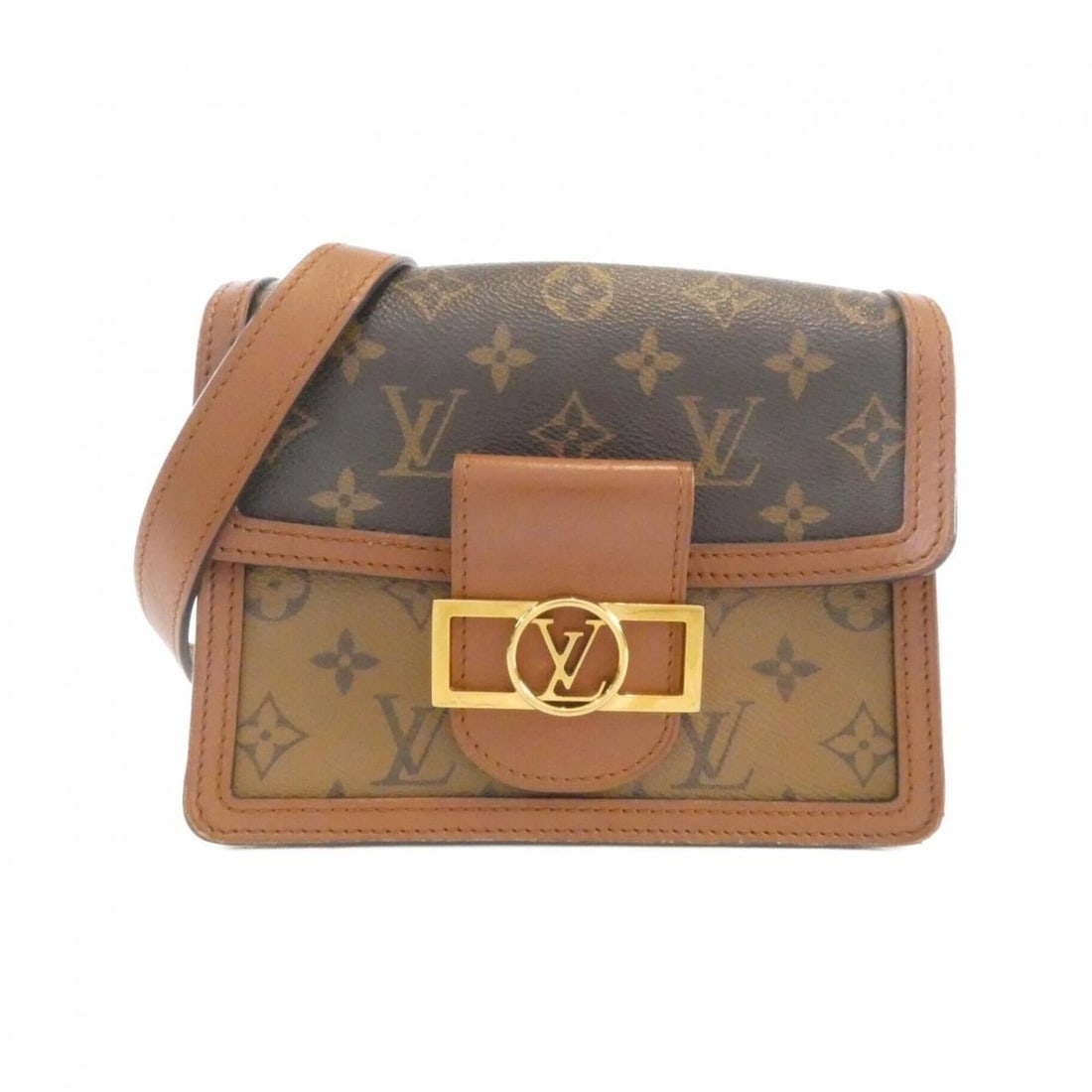 Louis Vuitton Monogram Reverse Dauphine MINI M44580 Shoulder Bag: --- Catalog ---Category: SizeSize (HxWxD): 15cm x 21cm x 9cm / 5.9'' x 8.26'' x 3.54''Category: DesignType: Shoulder bagColor: MarronGender: WomenMaterial: Coated canvas Hardware Color: GoldCategory: