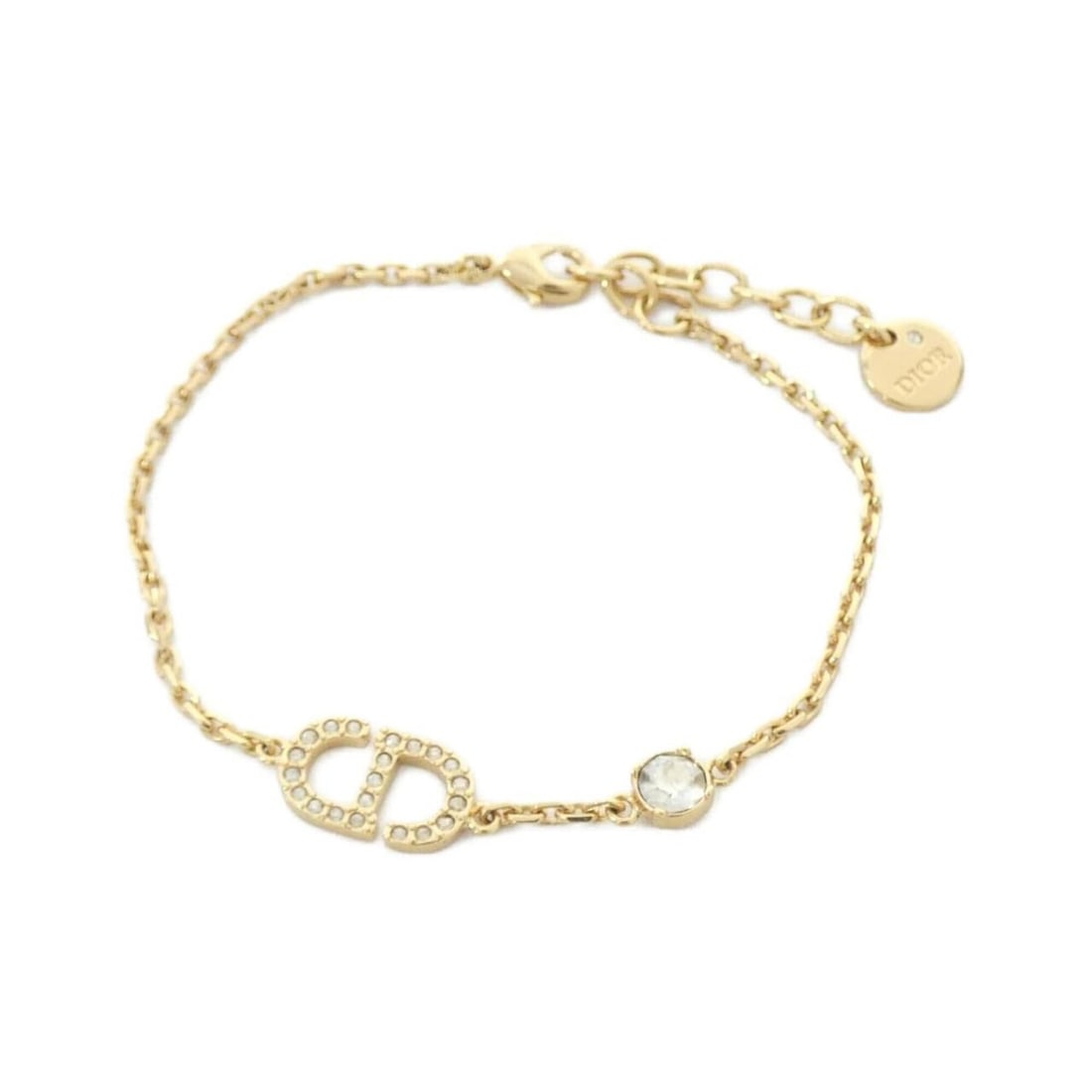 Christian Dior Petite CD B2522WOMCY Bracelet: --- Catalog ---Category: SizeLength: 16cm - 18.5cm / 6.29'' - 7.28''Category: DesignType: Charm braceletColor: Clear, GoldGender: WomenCategory: GeneralMPN: B2522WOMCYBrand: Christian Dior--- Item