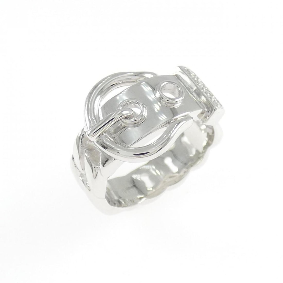 Hermes diamond ring: --- Catalog ---Category: SizeJP Size: 3.0US Size: 2.5Category: DesignType: Band ringStone: DiamondGender: WomenMaterial: White gold (18K)Category: GeneralBrand: Hermes--- Item List ---Section: Conditi