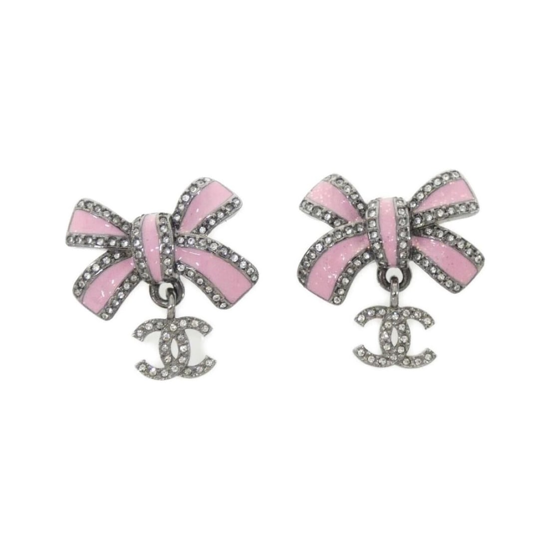 Chanel ABG403 Earrings: --- Catalog ---Category: SizeSize (HxWxD): 21.00mm x 21.00mm / 0.83'' x 0.83''Category: DesignType: Drop earringsColor: Pink, SilverStone: CrystalGender: WomenCategory: GeneralBrand: ChanelModel: