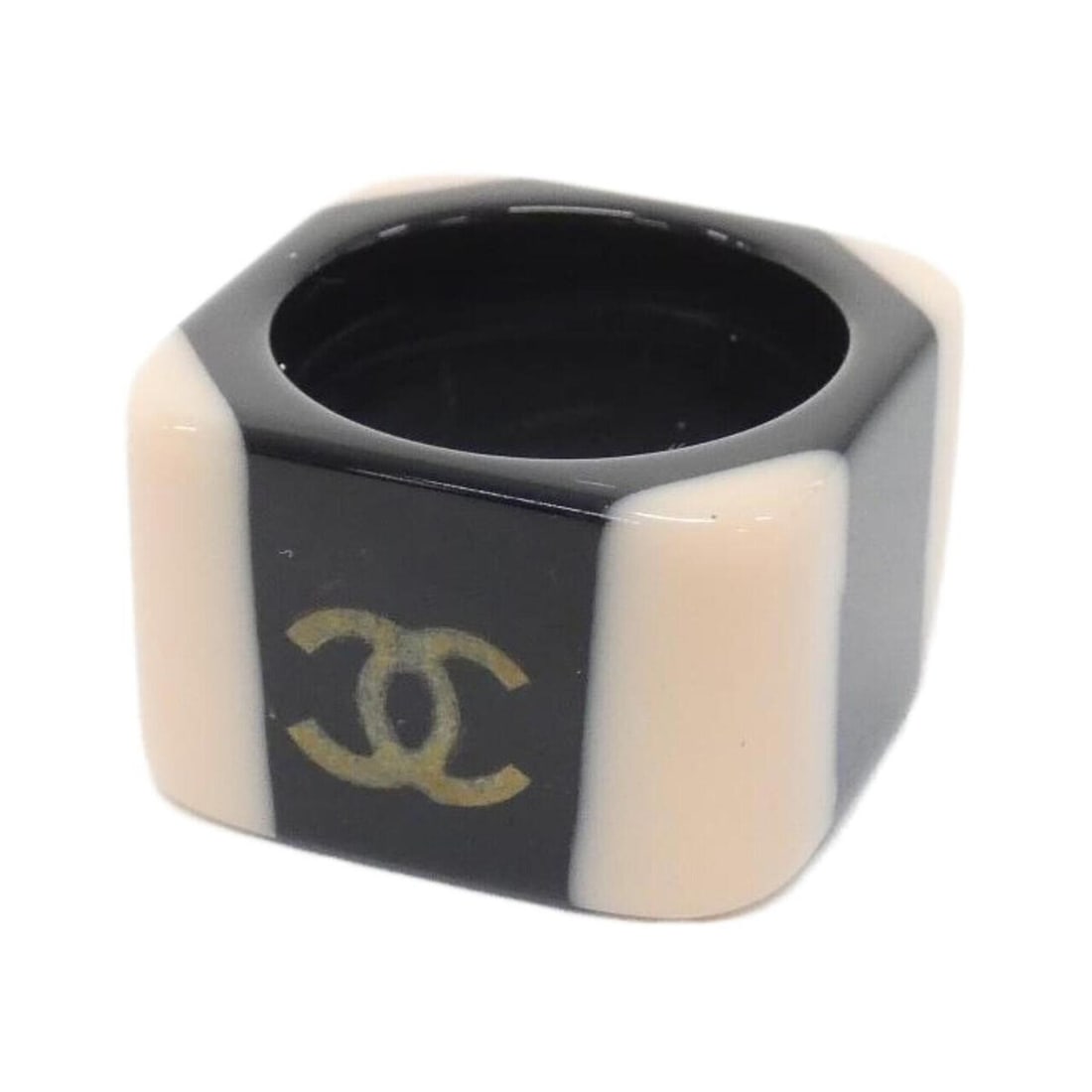 Chanel ring: --- Catalog ---Category: SizeWidth: 13mm / 0.51''JP Size: 13.5US Size: 6.5Category: DesignType: Band ringColor: Black, Gold, PinkGender: WomenCategory: GeneralBrand: Chanel--- Item List ---Section: