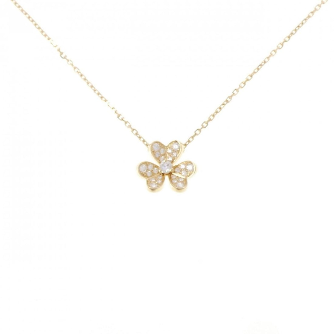 Van Cleef & Arpels Frivole Mini Necklace: --- Catalog ---Category: SizeWeight: 73.4g / 2.58oz.Pendant Size: 10.7mm x 11.8mm / 0.42'' x 0.46''Neck Circumference: 38 cm - 40 cm / 14.96'' - 15.74''Category: DesignColor: YellowMetal: GoldStone: