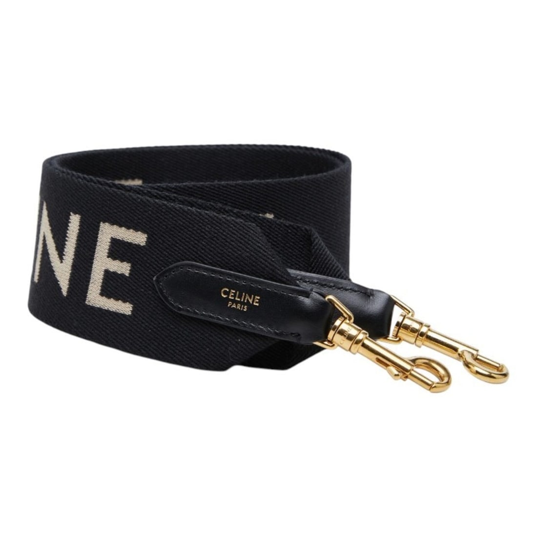Celine Logo Shoulder Strap, Black Canvas Leather, Women's CELINE: --- Catalog ---Category: SizeStrap Length: 106cm / 41.73''Category: DesignColor: BlackGender: WomenMaterial: Canvas , Leather Category: GeneralBrand: Celine--- Item List ---Section: ConditionRanking: