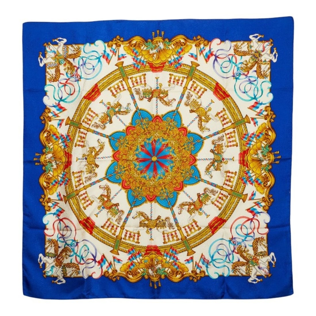Hermes Carre 90 Luna Park Amusement Scarf/Muffler, Large Size, Blue/Multicolor Silk, Women's: --- Catalog ---Category: SizeSize (LxW): 89cm x 90cm / 35.03'' x 35.43''Category: DesignType: ScarfColor: Blue, Multi-colorGender: WomenMaterial: Silk Category: GeneralBrand: Hermes--- Item List ---Se