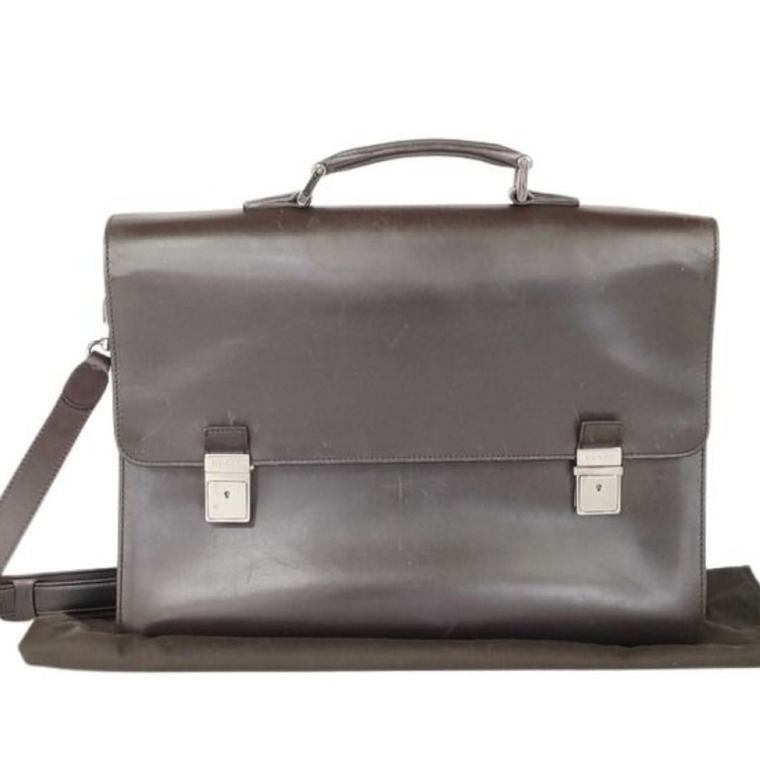 GUCCI bag 282517 brown leather men's: --- Catalog ---Category: SizeSize (HxWxD): 29.5cm x 40cm x 8cm / 11.61'' x 15.74'' x 3.14''Category: DesignType: BriefcaseColor: BrownGender: MenMaterial: Leather Category: GeneralBrand: GucciCountry 