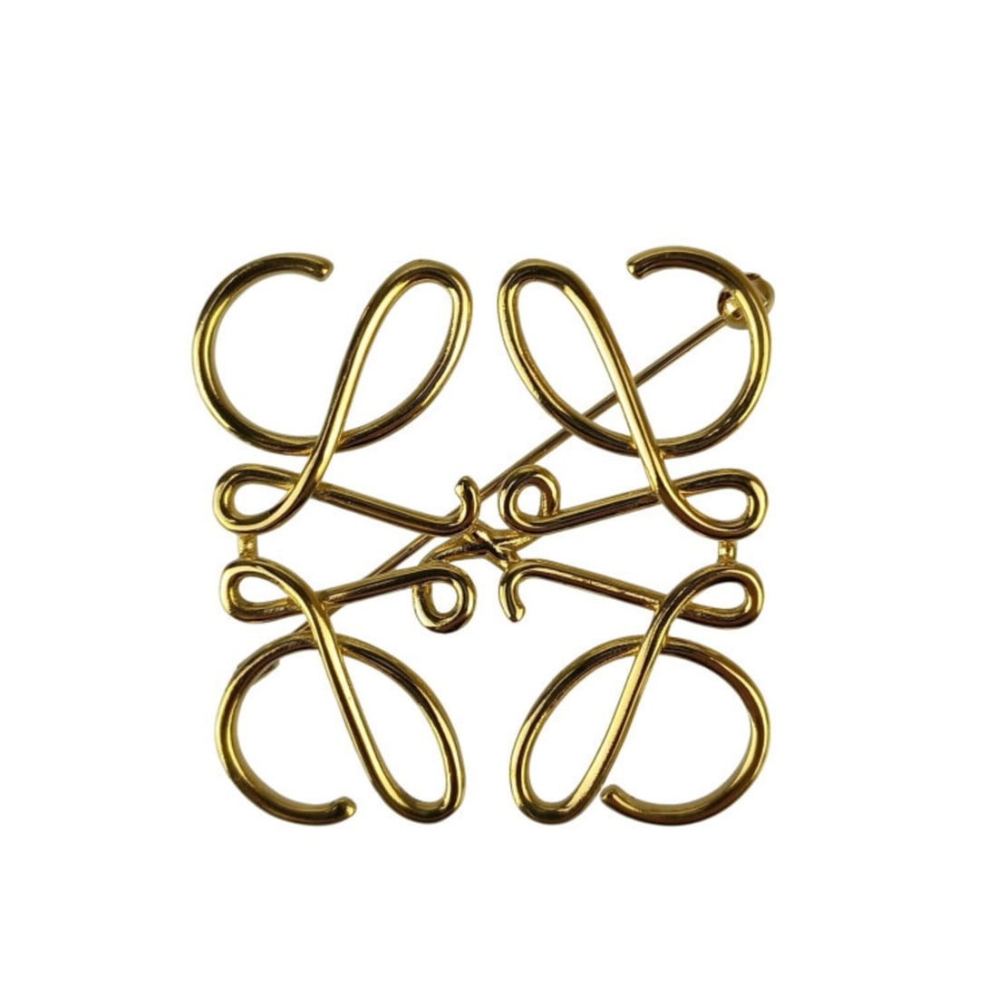 LOEWE Anagram Brooch, Gold Metal, for Men and Women: --- Catalog ---Category: SizeSize (HxWxD): 5.2cm x 5.1cm / 2.04'' x 2''Category: DesignType: BroochColor: GoldGender: Men,WomenMaterial: MetalCategory: GeneralBrand: Loewe--- Item List ---Section: Con