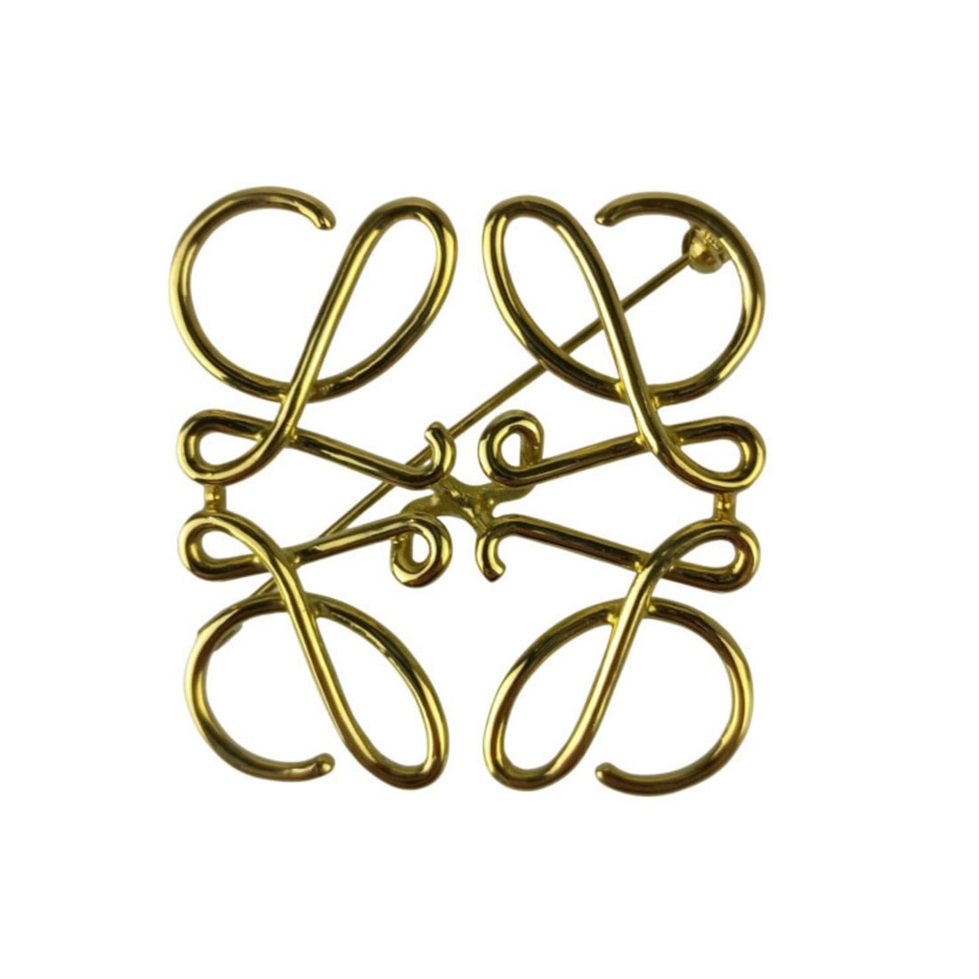 LOEWE Anagram Brooch, Gold Metal, for Men and Women: --- Catalog ---Category: SizeSize (HxWxD): 5.2cm x 5.1cm / 2.04'' x 2''Category: DesignType: BroochColor: GoldGender: Men,WomenMaterial: MetalCategory: GeneralBrand: Loewe--- Item List ---Section: Con