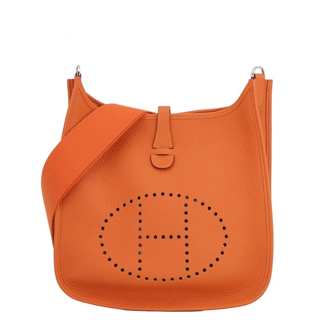 Hermes Evelyne 3 PM Shoulder Bag, Feu, Taurillon Clemence Leather, B Stamp, HERMES, Evelyne,: --- Catalog ---Category: SizeWeight: 730g / 1.6lb.Size (HxWxD): 29cm x 29cm x 8cm / 11.41'' x 11.41'' x 3.14''Strap Length: 92cm - 134cm / 36.22'' - 52.75''Category: DesignType: Handbag, Shoulder bagC