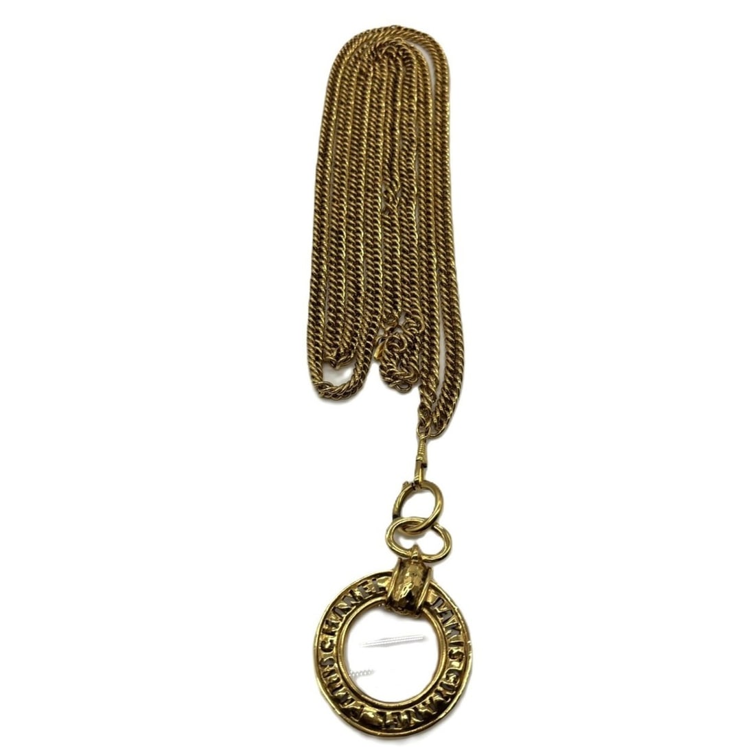 Chanel Magnifying Glass Long Necklace Gold CHANEL (1 of 16)