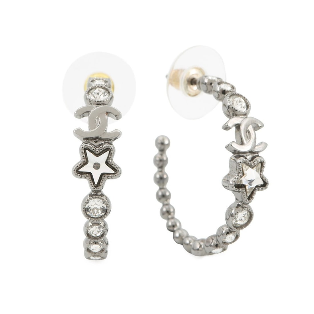Chanel earrings, Coco Mark rhinestone star, A24K gold, CHANEL earrings for women, ACCESSORY (1 of 11)