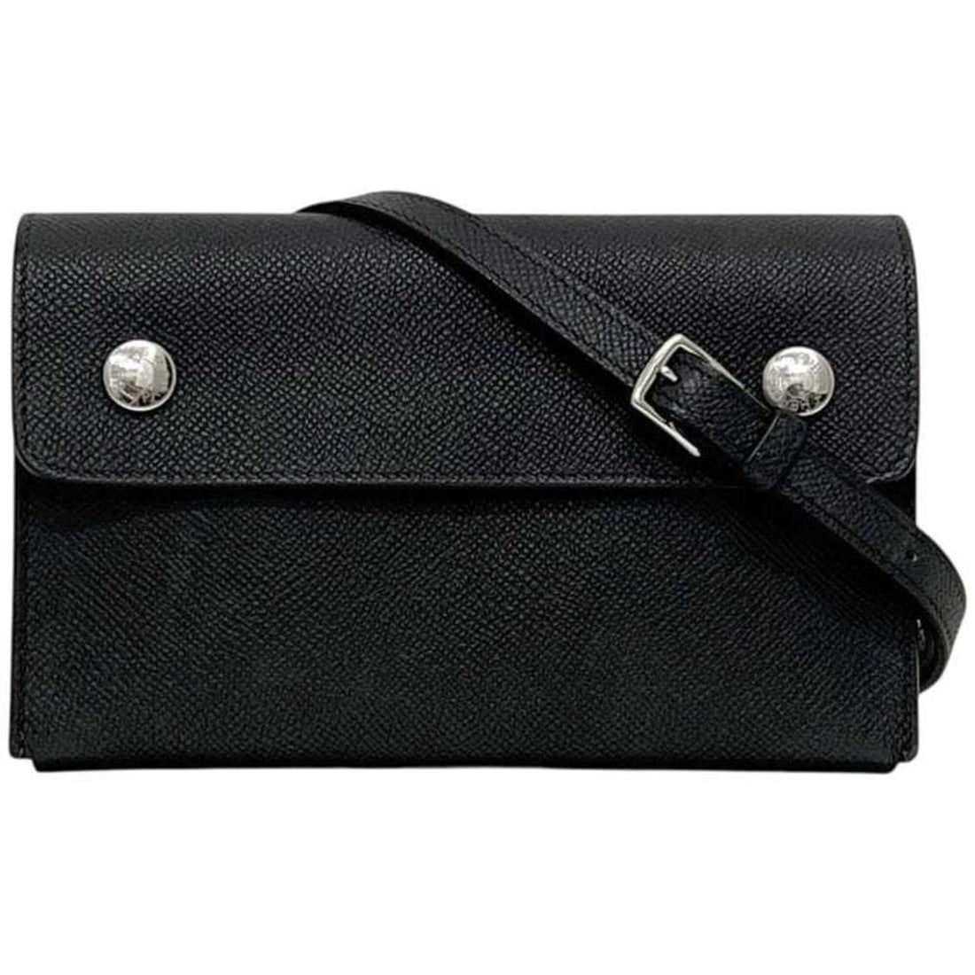 Hermes Shoulder Bag, Nap to Go, Black Leather, Epsom, W Stamp: --- Catalog ---Category: SizeSize (HxWxD): 12cm x 18cm x 4cm / 4.72'' x 7.08'' x 1.57''Category: DesignType: Shoulder bagColor: BlackGender: WomenMaterial: Leather Category: GeneralBrand: Hermes--- It