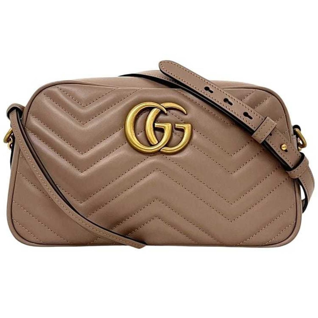 Gucci Chain Shoulder Bag, Beige, GG Marmont, 447632, Leather, 213317 GUCCI: --- Catalog ---Category: SizeSize (HxWxD): 14cm x 24cm x 7cm / 5.51'' x 9.44'' x 2.75''Category: DesignType: Shoulder bagColor: BeigeGender: WomenMaterial: Leather Category: GeneralMPN: 447632Brand: G