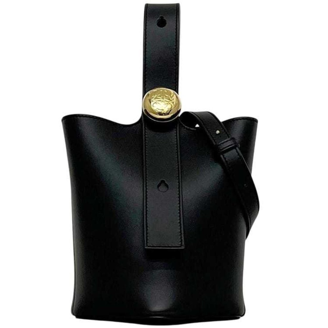 Loewe 2-way bag, Pebble Bucket, Black Pebble, AANBBBMX01, Shoulder Anagram, Leather, 012450 LOEWE (1 of 11)