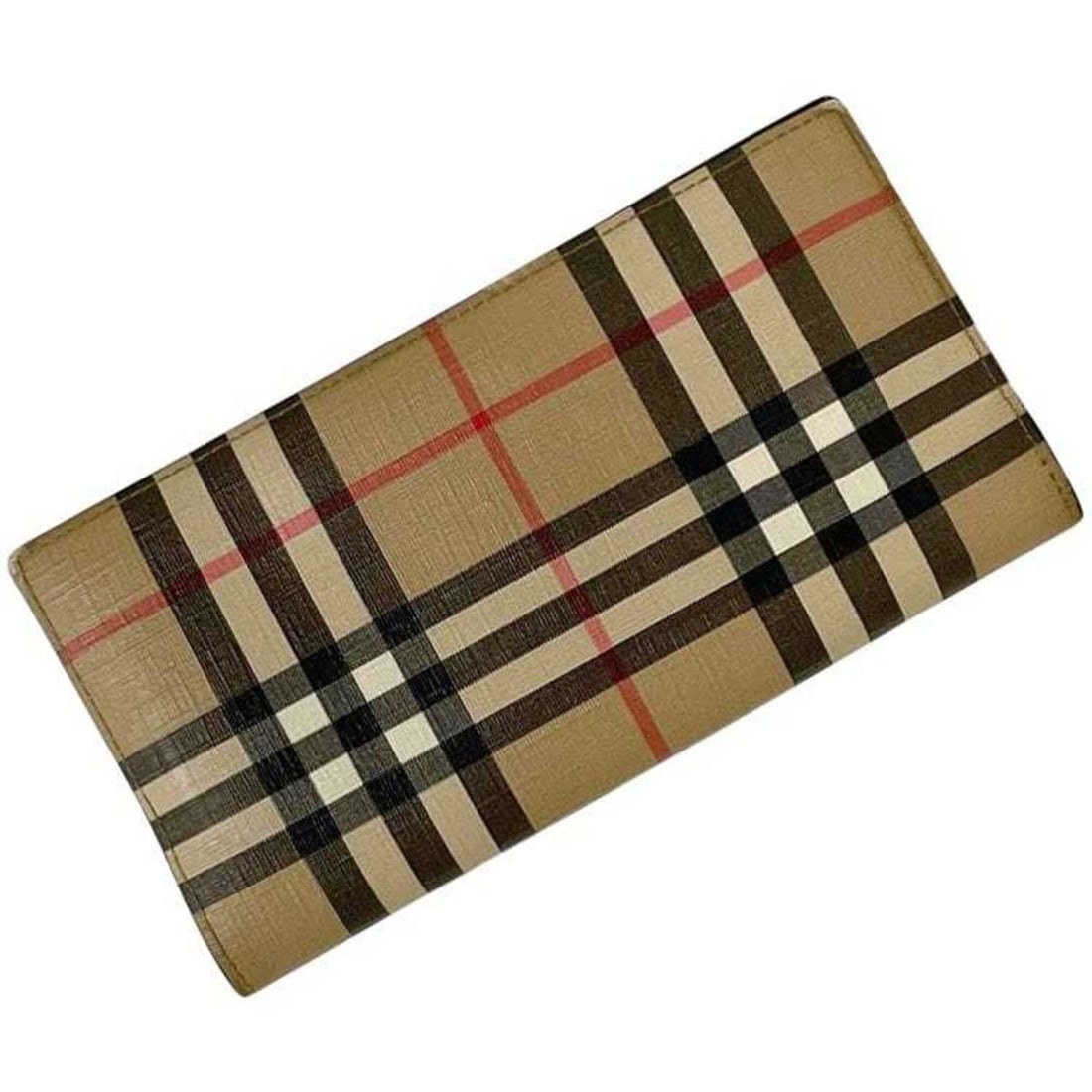 Burberry Bi-fold Long Wallet, Beige Check Pattern, PVC Leather, TIVTIT1265 BURBERRY (1 of 11)