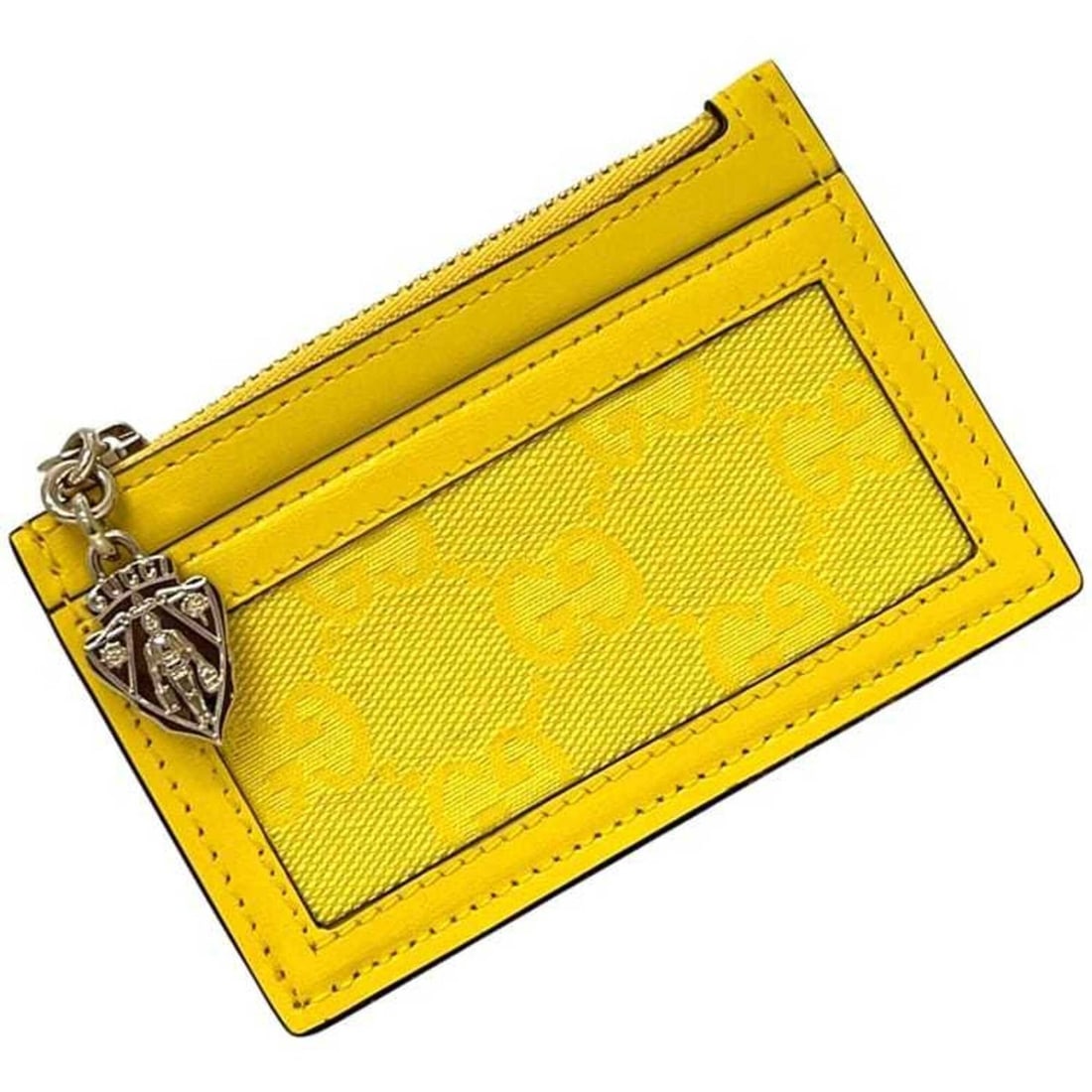 Gucci coin case with card holder, yellow, Hysteria pattern, 790033 203887, canvas and leather, GUCCI: --- Catalog ---Category: SizeSize (HxWxD): 7.5cm x 11cm x 2cm / 2.95'' x 4.33'' x 0.78''Category: DesignType: Coin purse/coin caseColor: YellowGender: Women,MenMaterial: Canvas , Leather Category: Gen
