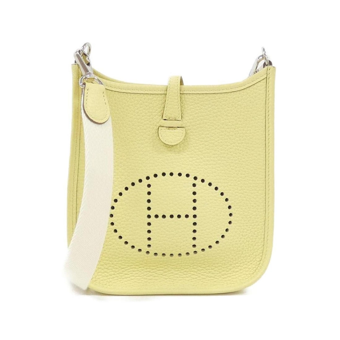 Hermes Evelyne Amazon 16cm 069426CK Shoulder Bag: --- Catalog ---Category: SizeSize (HxWxD): 18cm x 17cm x 5.5cm / 7.08'' x 6.69'' x 2.16''Category: DesignType: Shoulder bagColor: Jaune, WhiteGender: WomenMaterial: Taurillon clemence leather