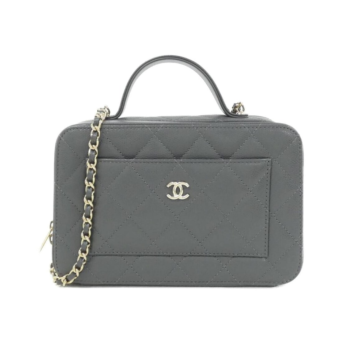 Chanel AP4778 handbag: --- Catalog ---Category: SizeSize (HxWxD): 12cm x 19cm x 8.5cm / 4.72'' x 7.48'' x 3.34''Category: DesignType: HandbagColor: GrayGender: WomenMaterial: Grained Calfskin Category: GeneralMPN: