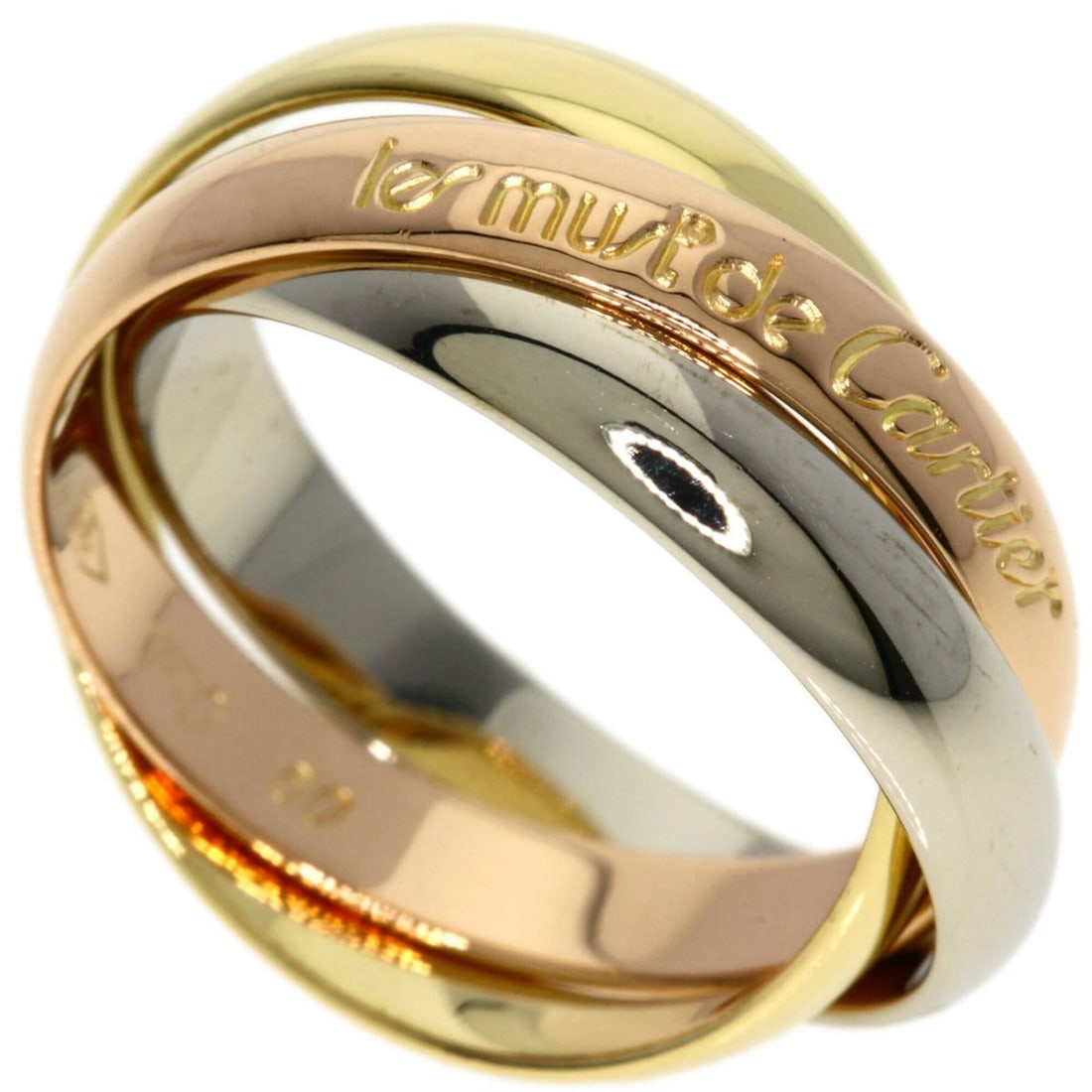 Cartier Trinity #50 Ring - 18K Yellow Gold/18K Pink White Gold Women's CARTIER: --- Catalog ---Category: SizeJP Size: 10US Size: 5.5Category: DesignType: Band ringGender: WomenMaterial: Pink gold (18K), White gold (18K), Yellow gold (18K)Category: GeneralBrand: Cartier--- Item Li
