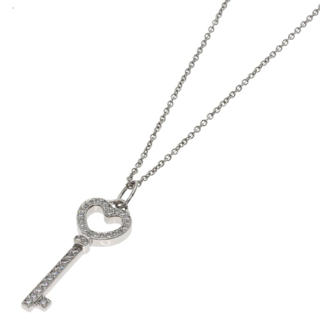 Tiffany & Co. Heart Key Diamond Necklace, Platinum PT950, Women's.: --- Catalog ---Category: SizePendant Size: 24.5mm x 8.8mm / 0.96'' x 0.34''Neck Circumference: 40 cm / 15.74''Category: DesignStone: DiamondGender: WomenMaterial: Platinum 950Necklace Type: NecklaceCa