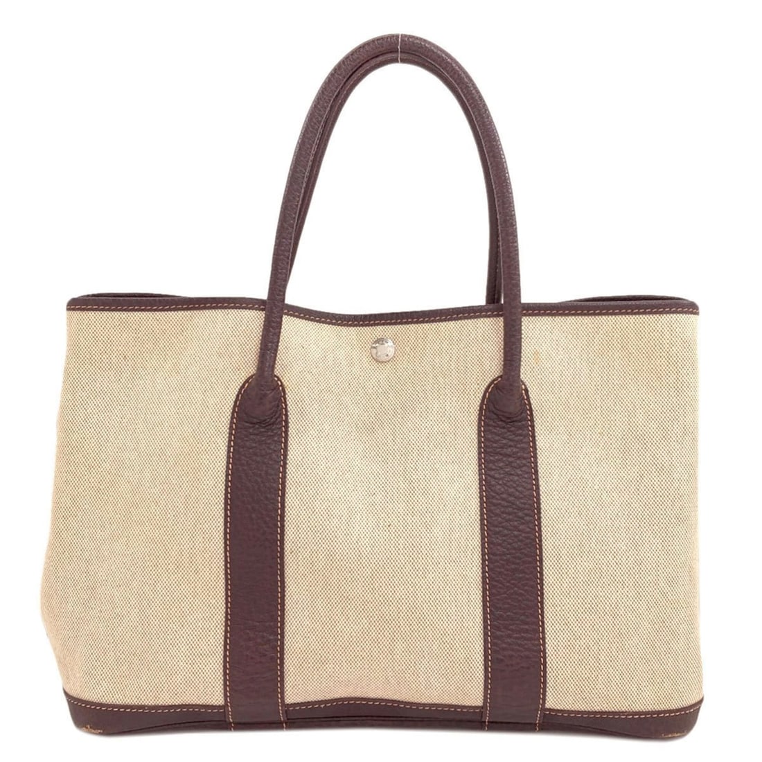 Hermes Garden Party PM Marron Silver Hardware Tote Bag Toile H Women's HERMES: --- Catalog ---Category: SizeSize (HxWxD): 25cm x 36cm x 16cm / 9.84'' x 14.17'' x 6.29''Category: DesignType: Tote bagColor: MarronGender: WomenMaterial: Toile H Category: GeneralBrand: Hermes--- Ite