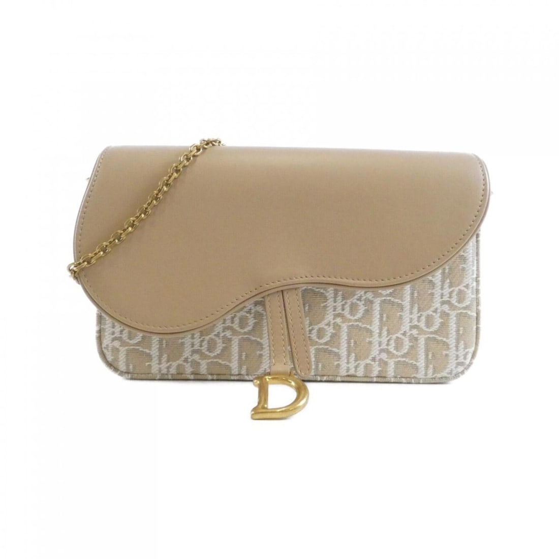 Christian Dior DIOR OBLIQUE Saddle Chain Handbag Pouch Medium S5907CNKO Wallet: --- Catalog ---Category: SizeSize (HxWxD): 13cm x 21.5cm x 3.5cm / 5.11'' x 8.46'' x 1.37''Category: DesignType: Handbag, PouchColor: BeigeGender: WomenMaterial: Canvas , Leather Hardware Color: