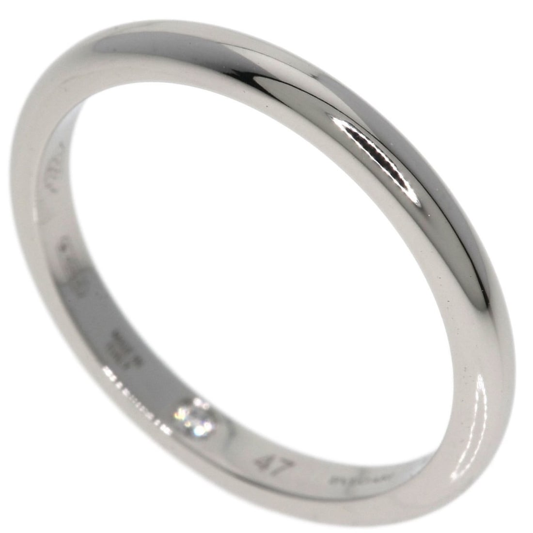 Bulgari Wedding Inner Diamond Ring #47, Platinum PT950, Women's BVLGARI: --- Catalog ---Category: SizeJP Size: 7US Size: 4Category: DesignType: Band ringGender: WomenMaterial: Platinum 950Category: GeneralBrand: Bvlgari--- Item List ---Section: ConditionRanking: Rank A Use