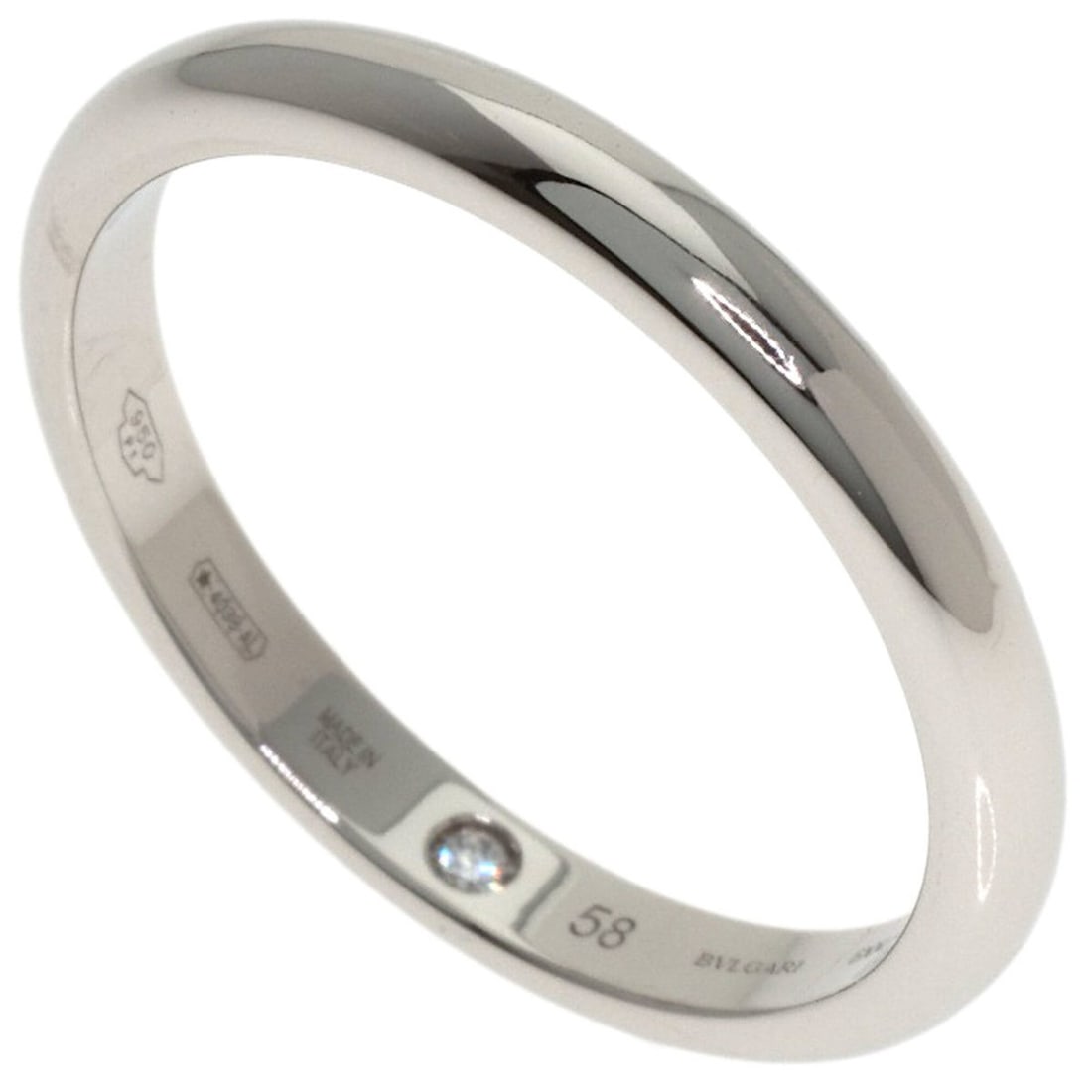 BVLGARI Fedi Inner Stone Diamond Ring #58 Platinum PT950 Women's: --- Catalog ---Category: SizeJP Size: 18US Size: 9Category: DesignType: Band ringGender: WomenMaterial: Platinum 950Category: GeneralBrand: Bvlgari--- Item List ---Section: ConditionRanking: Rank A Us