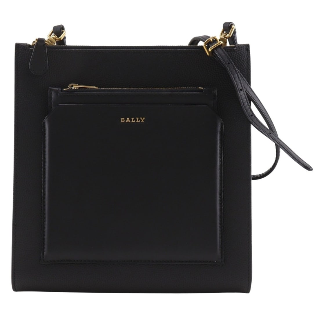 Bally BALLY Shoulder Bag, Leather, Black, A5 Size, Open, Women's: --- Catalog ---Category: SizeWeight: 430g / 15.16oz.Strap Drop: 57cm / 22.44''Size (HxWxD): 22cm x 21cm x 4cm / 8.66'' x 8.26'' x 1.57''Category: DesignType: Shoulder bagColor: BlackGender: WomenMater