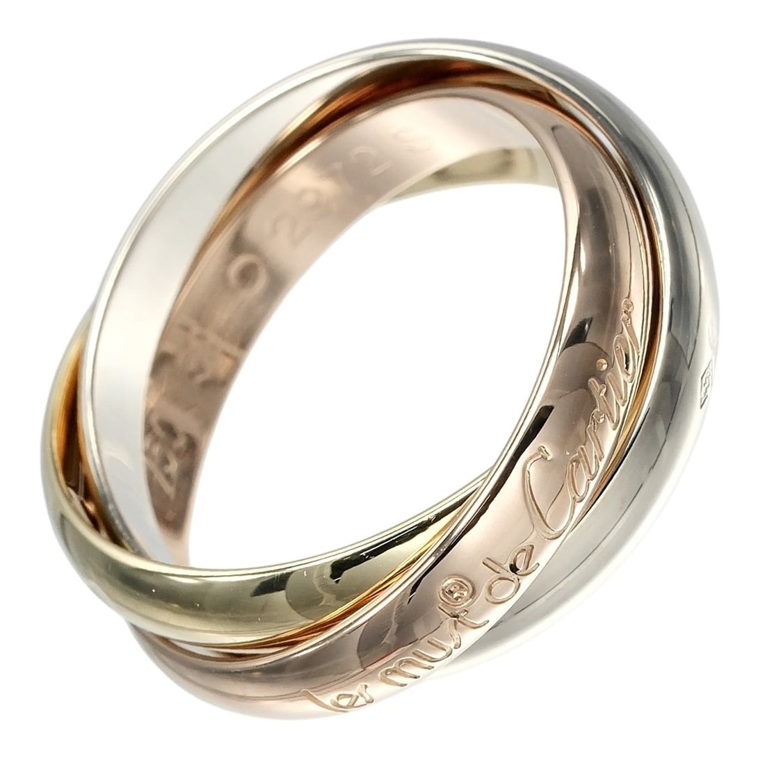Cartier Trinity Ring, Size 11.5, 3.5mm Band, 18K Gold (YG, PG, WG), Approx. 7.88g (1 of 13)