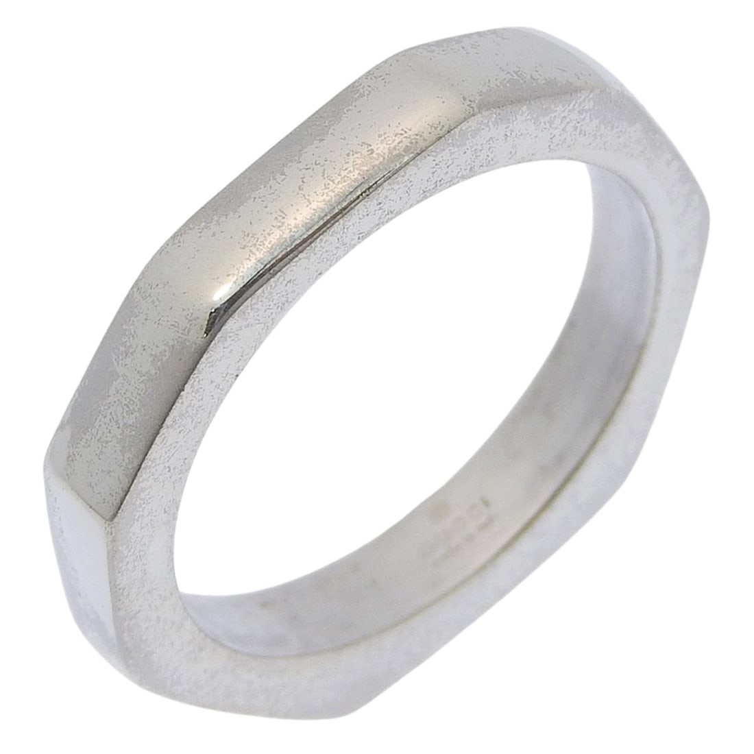 Gucci Octagon Ring, Size 21.5, Sterling Silver 925, Approx. 7.5g, Unisex: --- Catalog ---Category: SizeJP Size: 21US Size: 10Category: DesignType: Band ringMetal: SilverGender: Men,WomenCategory: GeneralBrand: Gucci--- Item List ---Section: ConditionRanking: Rank B Used - T