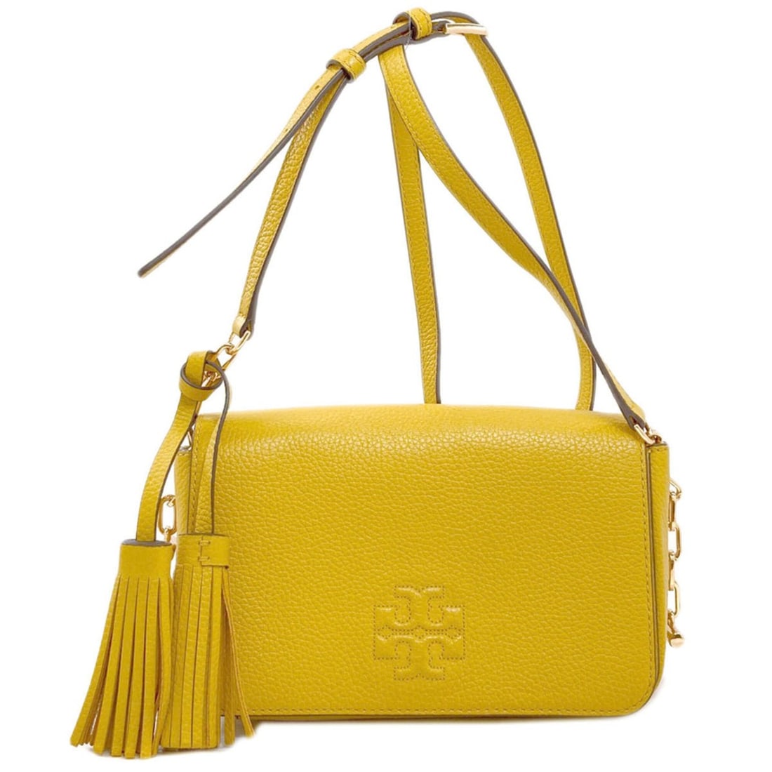 Tory Burch Logo Shoulder Bag Leather Women's: --- Catalog ---Category: SizeSize (HxWxD): 13cm x 21cm x 8cm / 5.11'' x 8.26'' x 3.14''Strap Length: 117cm - 132cm / 46.06'' - 51.96''Category: DesignType: Shoulder bagColor: YellowGender: WomenMateri