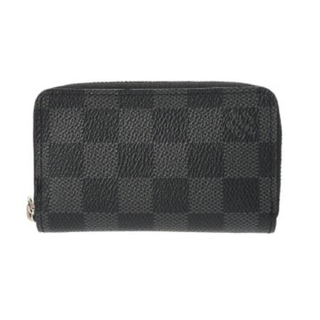 LOUIS VUITTON Louis Vuitton Damier Graphite Zippy Coin Purse Black N63076 Men's Canvas Wallet/Coin (1 of 12)