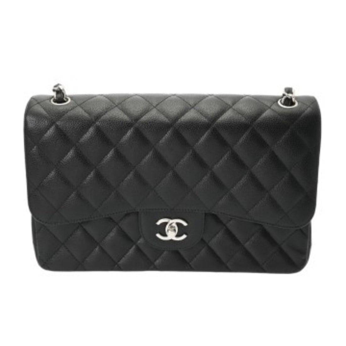 CHANEL Matelassé Double Flap Chain Shoulder Bag, 30cm, Black, A58600, Women's, Caviar Skin, A Rank,: --- Catalog ---Category: SizeSize (HxWxD): 19cm x 30cm x 9cm / 7.48'' x 11.81'' x 3.54''Category: DesignType: Shoulder bagColor: BlackGender: WomenMaterial: Grained Calfskin Category: GeneralBrand: Ch