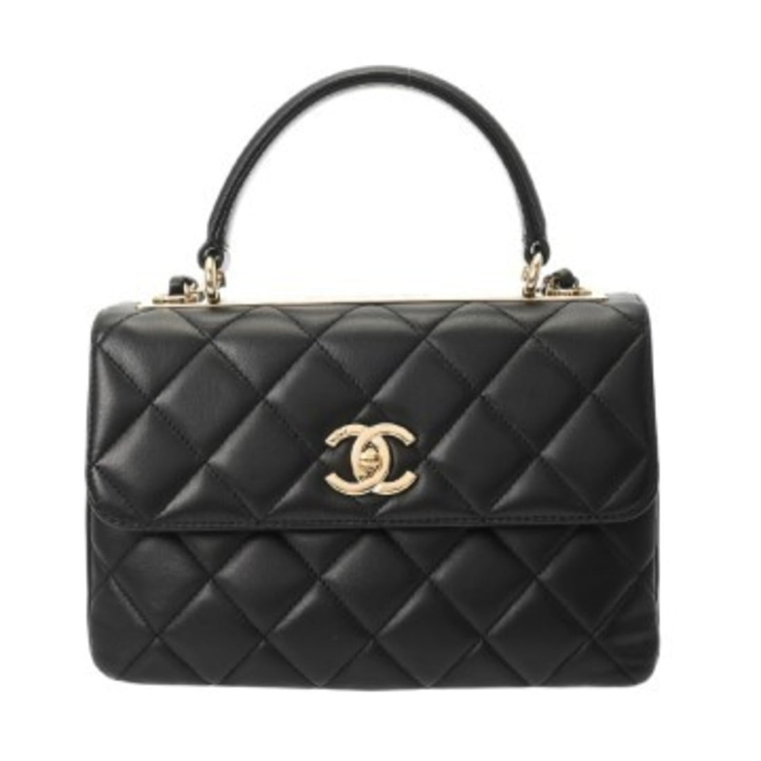 CHANEL Matelassé Trendy CC Top Handle Flap Bag, Black, A92236, Women's Lambskin Handbag, Grade A,: --- Catalog ---Category: SizeSize (HxWxD): 17cm x 24.5cm x 8.5cm / 6.69'' x 9.64'' x 3.34''Category: DesignType: HandbagColor: BlackGender: WomenMaterial: Leather Leather/Fur Type: LambskinCategory: