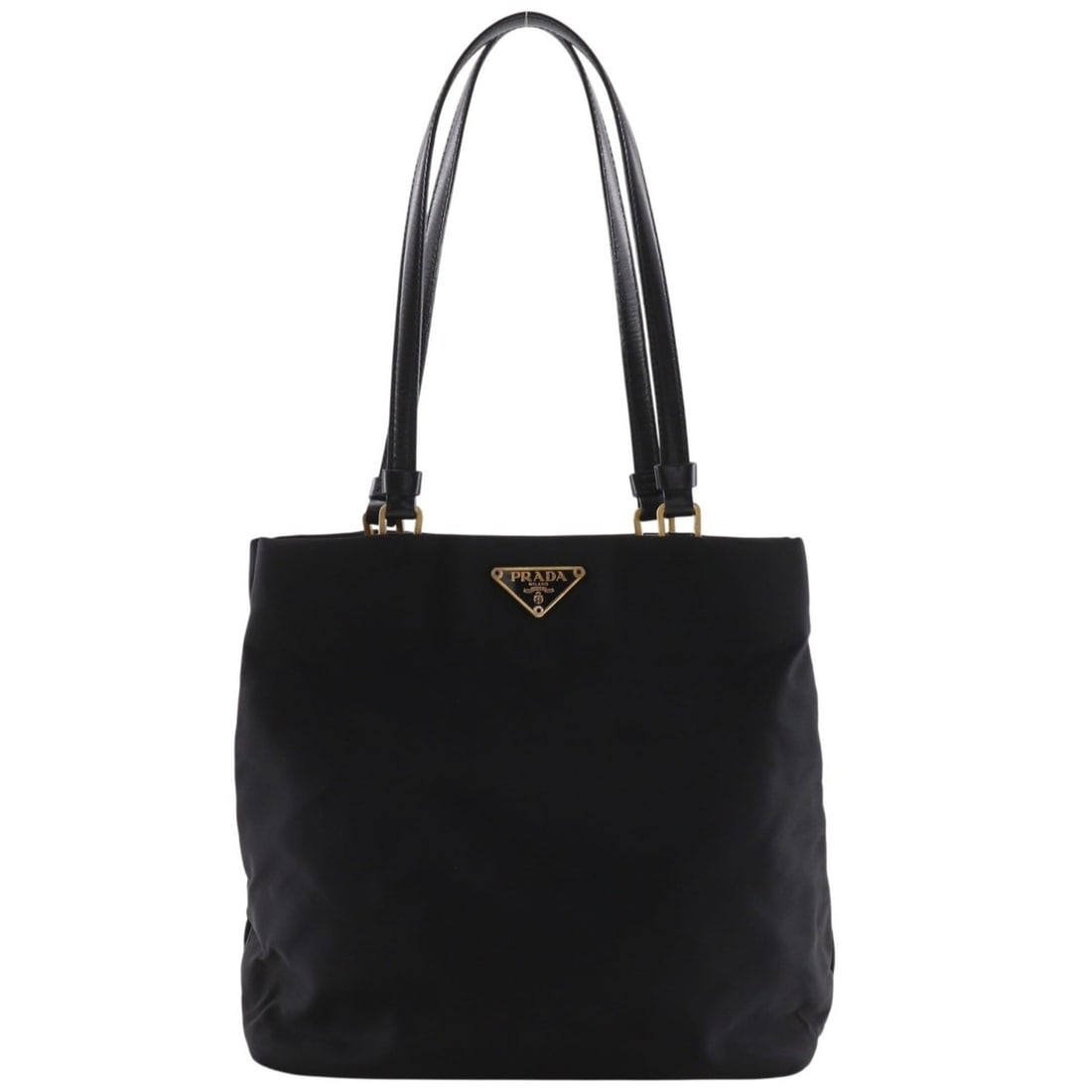 Prada tote bag, nylon, black, A5 size, magnetic closure, women's. (1 of 17)