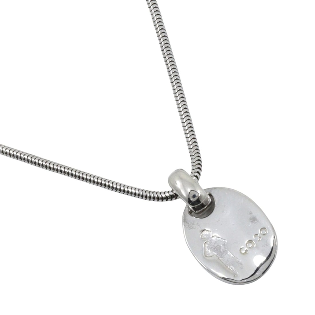 Chanel Icon Necklace, Sterling Silver 925, Approx. 12.4g, Women's.: --- Catalog ---Category: SizeWeight: 12.4g / 0.43oz.Pendant Size: 23.4mm x 14.5mm / 0.92'' x 0.57''Neck Circumference: 43.5 cm / 17.12''Category: DesignGender: WomenMaterial: Silver 925Necklace Type: