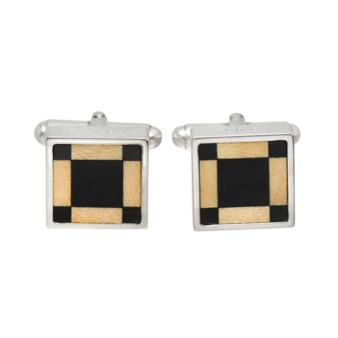 Louis Vuitton Bouton de Manchette Cavalier Cufflinks (Silver) LV (1 of 15)