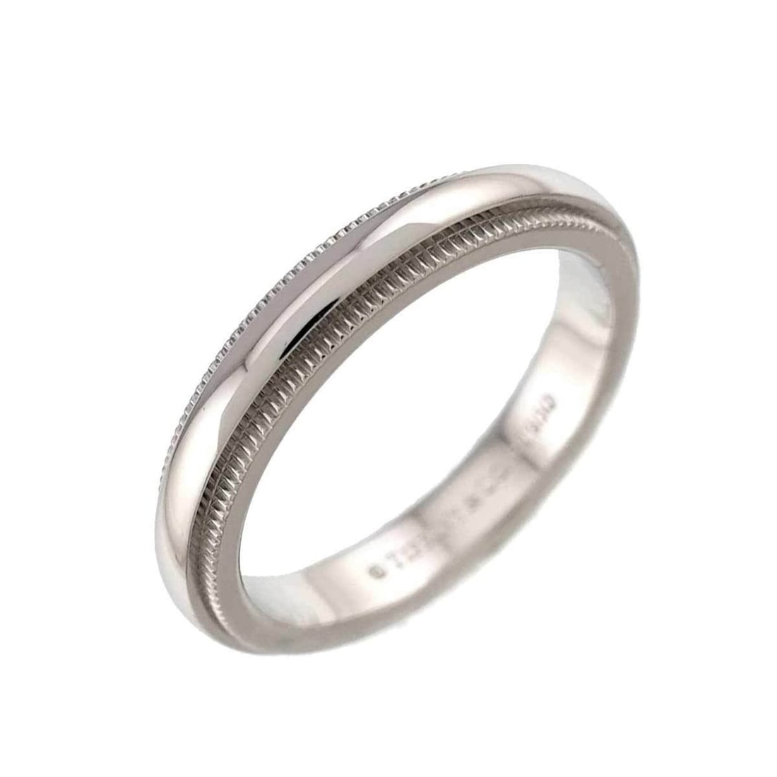 Tiffany & Co. Milgrain Ring, 3mm wide, Platinum, Together.: --- Catalog ---Category: SizeJP Size: 6US Size: 3.5Category: DesignType: Band ringGender: WomenMaterial: Platinum 950Category: GeneralBrand: Tiffany--- Item List ---Section: ConditionRanking: Rank SA 