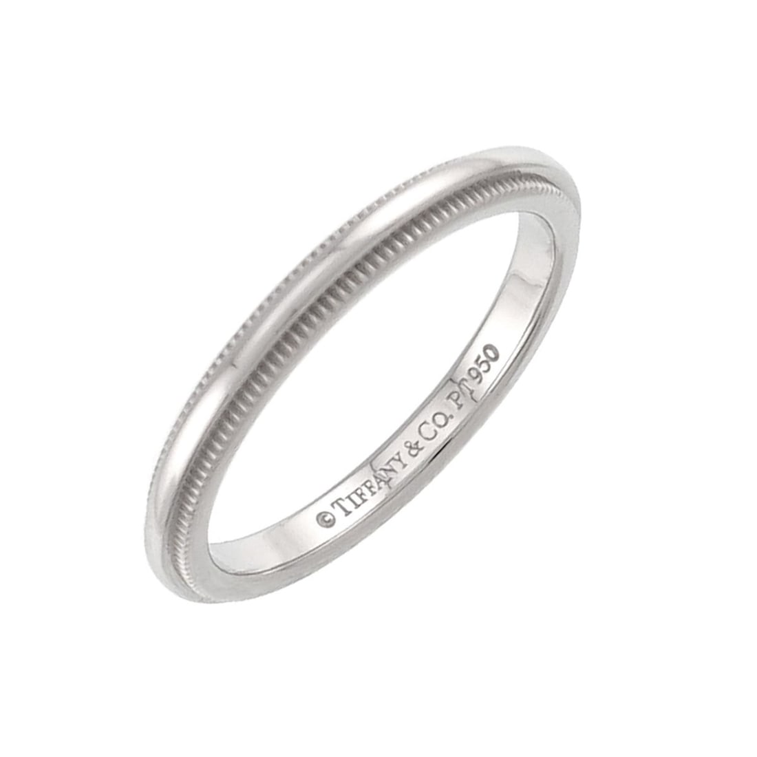 Tiffany & Co. Milgrain Ring, 2mm wide, Platinum, Together.: --- Catalog ---Category: SizeJP Size: 7.5US Size: 4Category: DesignType: Band ringGender: WomenMaterial: Platinum 950Category: GeneralBrand: Tiffany--- Item List ---Section: ConditionRanking: Rank SA 