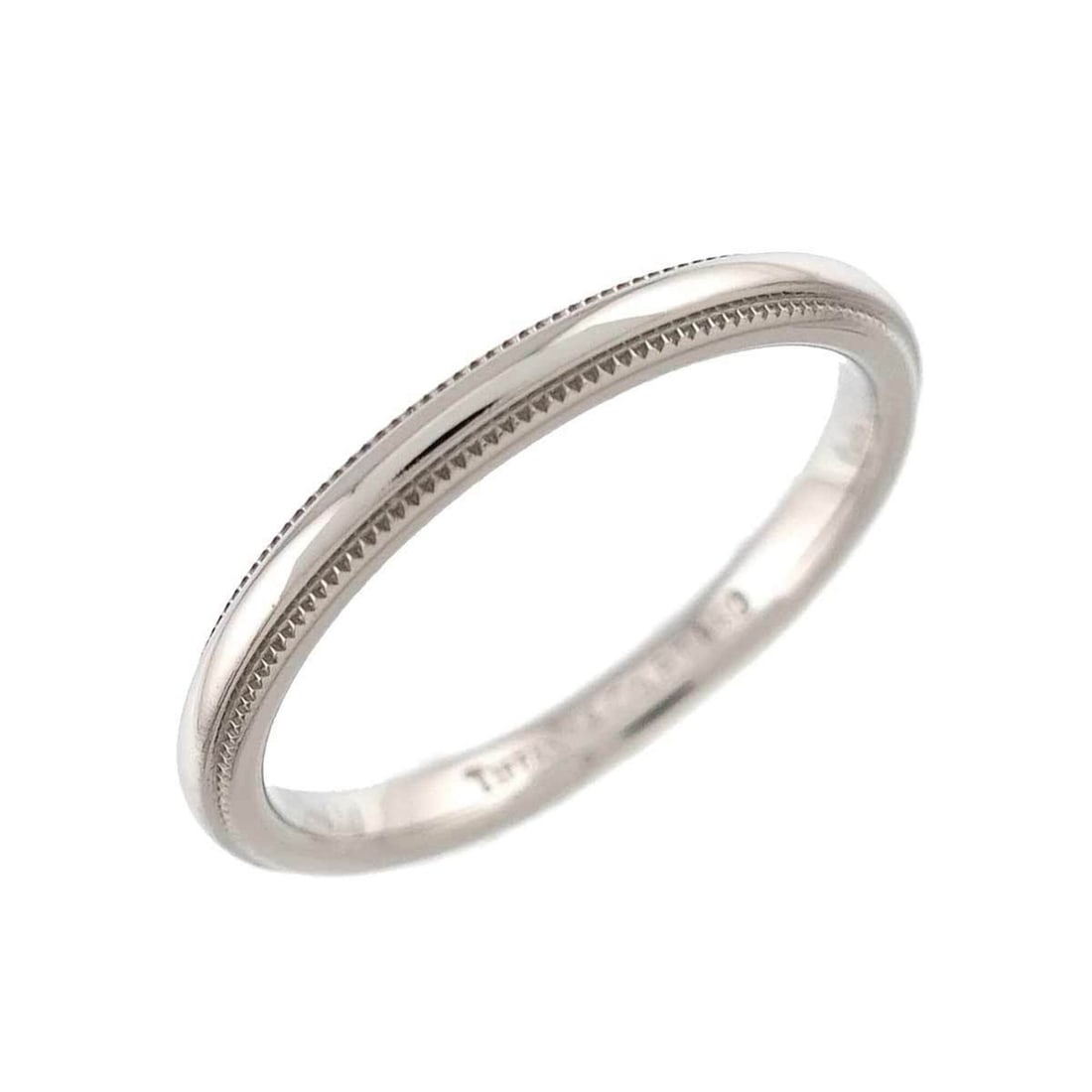 Tiffany & Co. Milgrain Ring, 2mm wide, Platinum, Together.: --- Catalog ---Category: SizeJP Size: 9US Size: 5Category: DesignType: Band ringGender: WomenMaterial: Platinum 950Category: GeneralBrand: Tiffany--- Item List ---Section: ConditionRanking: Rank SA Us