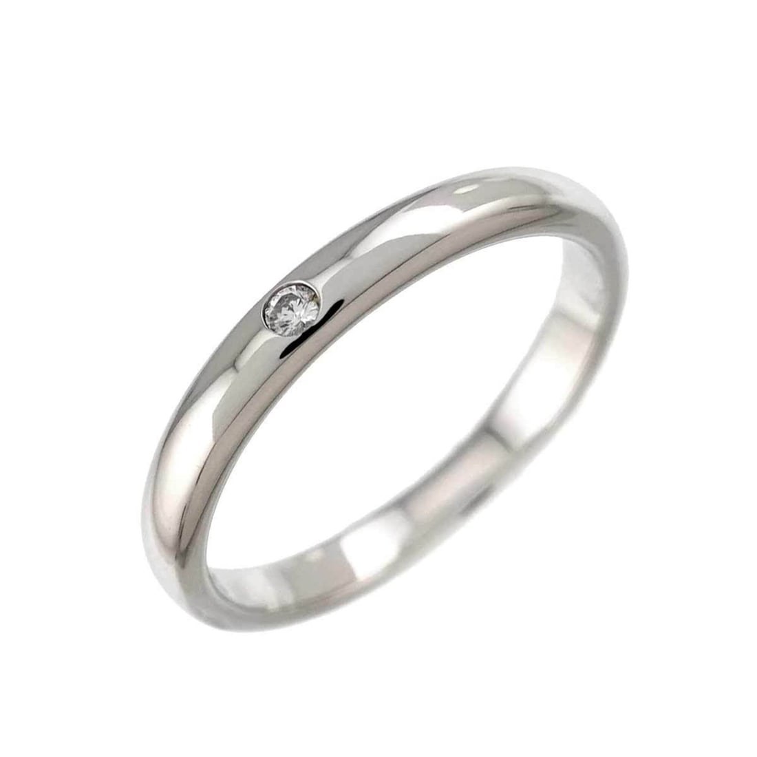 Tiffany & Co. Stacking Band Ring, 1 Diamond, Platinum. (1 of 9)
