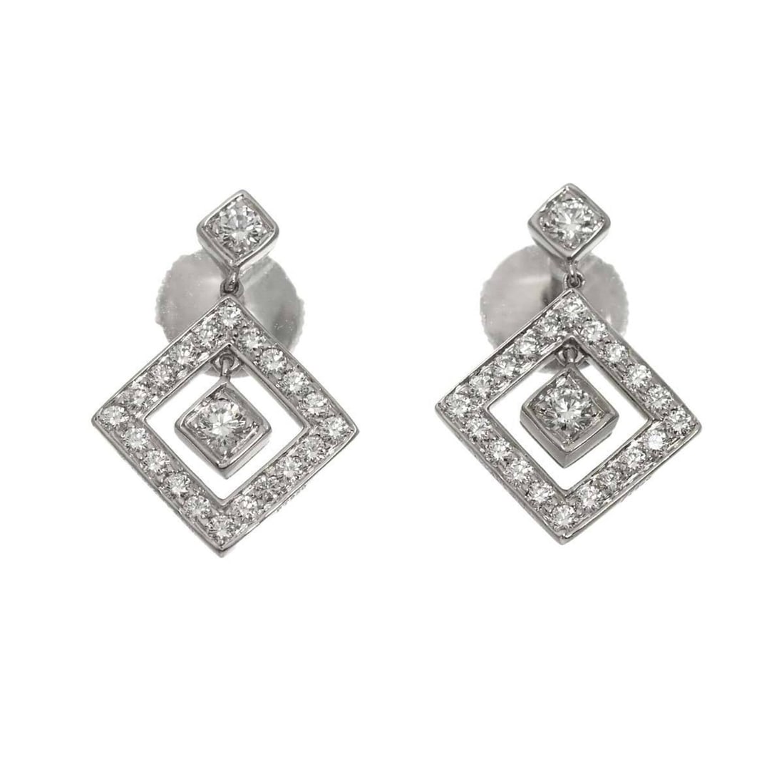 Tiffany & Co. Square Diamond Earrings, Platinum (Pt) (1 of 9)