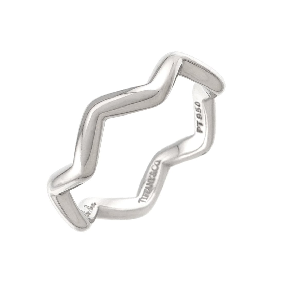 Tiffany & Co. Zigzag Ring, Platinum (Pt): --- Catalog ---Category: SizeJP Size: 9US Size: 5Category: DesignType: Band ringGender: WomenMaterial: Platinum 950Category: GeneralBrand: Tiffany--- Item List ---Section: ConditionRanking: Rank SA Us