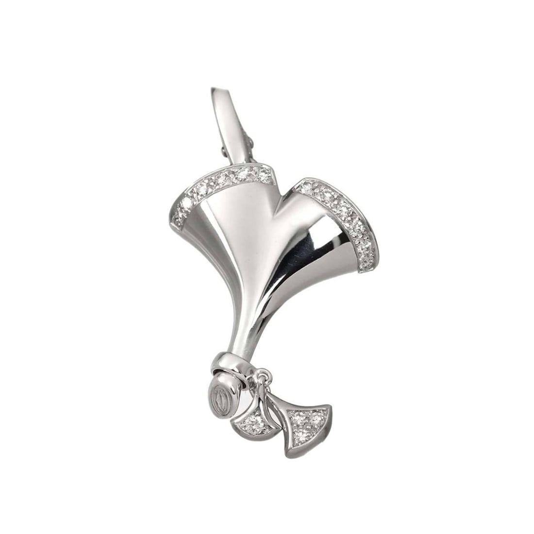 Cartier Ginkgo Diamond Charm 18K WG White Gold 750 Pendant Top: --- Catalog ---Category: SizePendant Size: 38.8mm x 20.6mm / 1.52'' x 0.81''Category: DesignGender: WomenMaterial: White gold (18K)Necklace Type: PendantCategory: GeneralBrand: Cartier--- Item List --