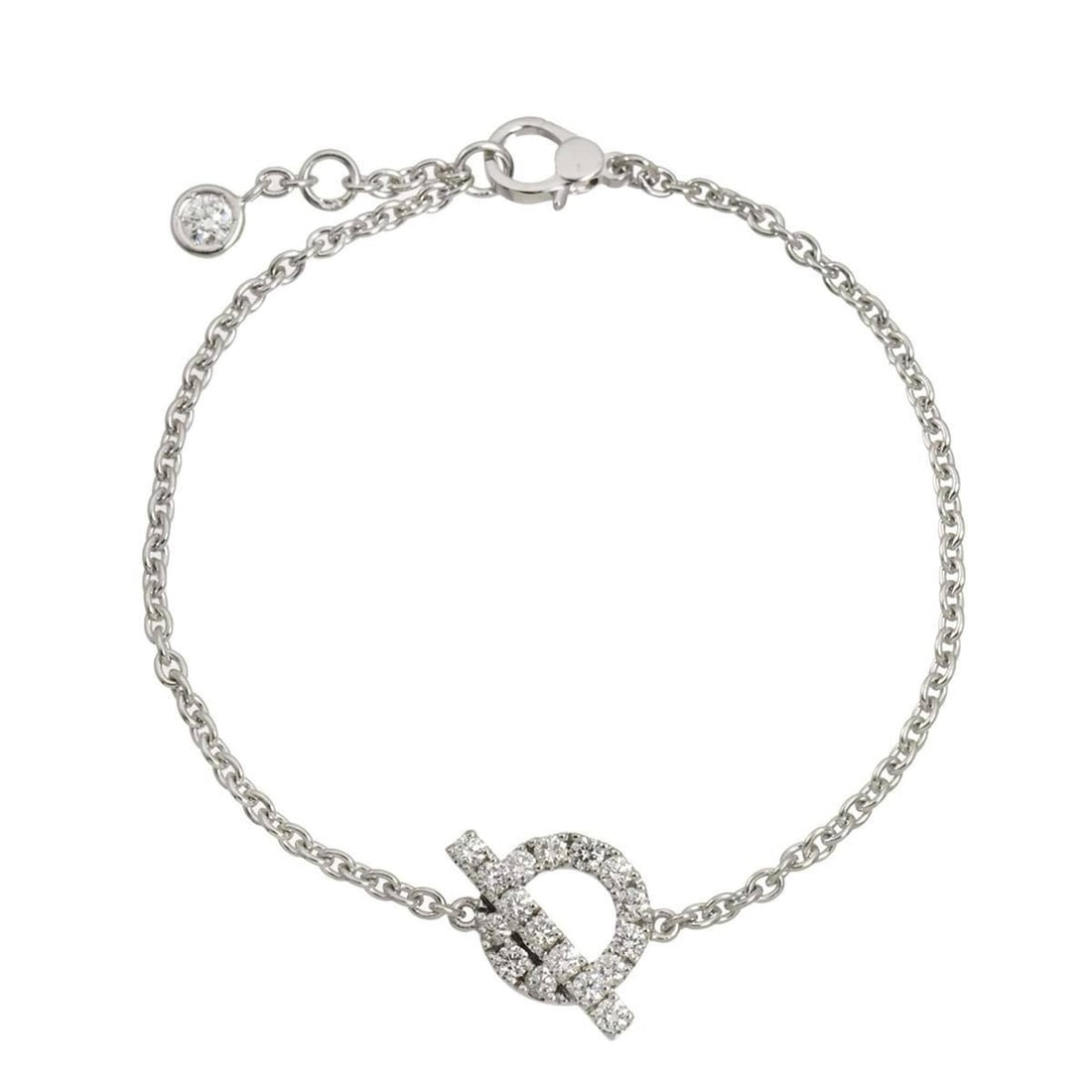 Hermes Finesse Diamond Bracelet, 0.55ct, SH, 15.5cm, 18K WG (White Gold 750): --- Catalog ---Category: SizeLength: 15.5cm / 6.1''Category: DesignType: Charm braceletGender: WomenMaterial: White gold (18K)Category: GeneralBrand: Hermes--- Item List ---Section: ConditionRanking: 