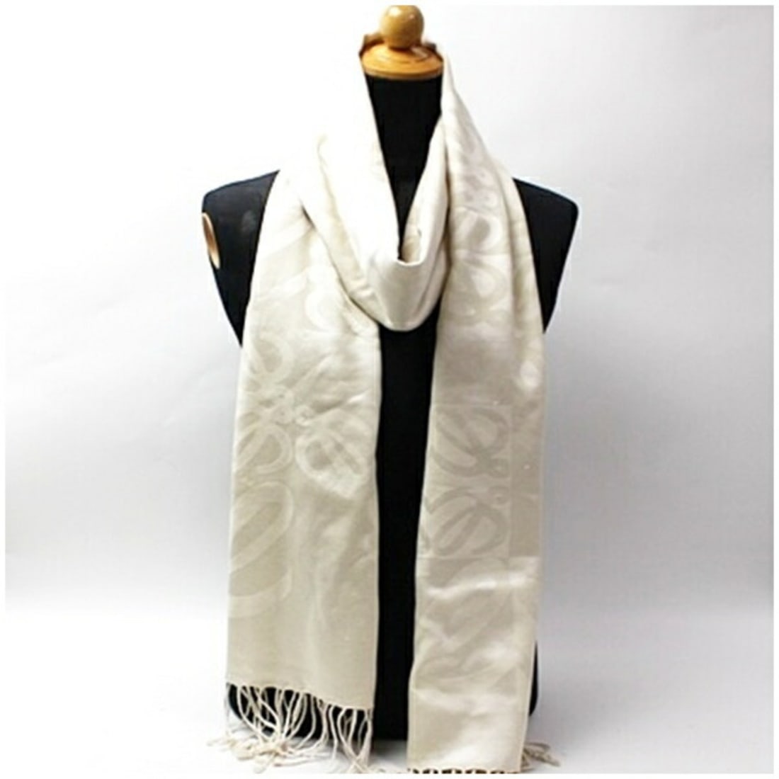 Loewe Silk Cashmere Large Rectangular Stole/Scarf, White, LOEWE Women's (1 of 11)