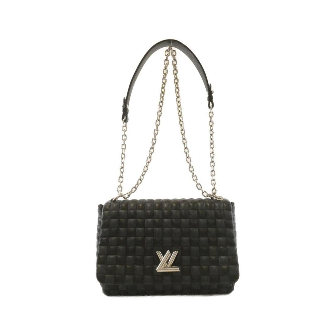 Louis Vuitton Damier Cobalt Twist MM N40224 Shoulder Bag: --- Catalog ---Category: SizeSize (HxWxD): 17cm x 23cm x 9cm / 6.69'' x 9.05'' x 3.54''Category: DesignType: Shoulder bagColor: Black, Damier CobaltGender: WomenMaterial: Leather Category: