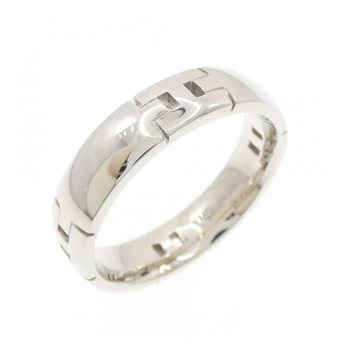 Hermes Hercules Petite Model Ring: --- Catalog ---Category: SizeJP Size: 23.5US Size: 11Category: DesignType: Band ringColor: SilverGender: MenMaterial: White gold (18K)Category: GeneralBrand: Hermes--- Item List ---Section: